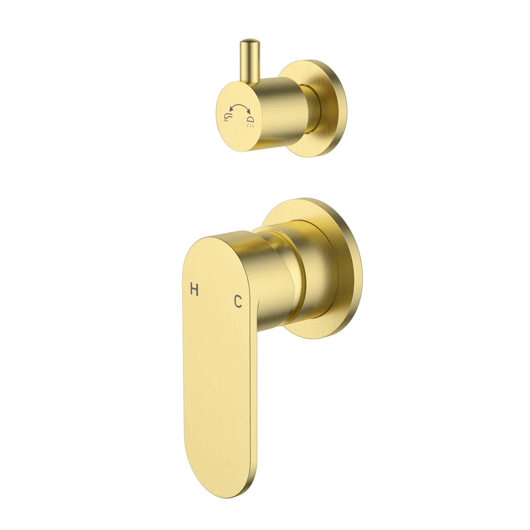 Sora SS Wall Diverter Mixer Trim Kits In Polished - Neche Interiors