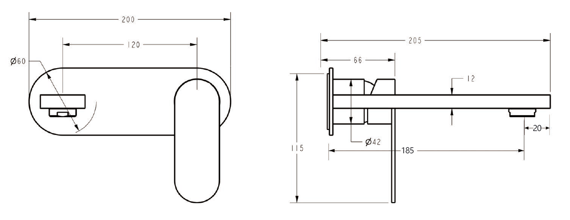 Sora Wall Basin Mixer