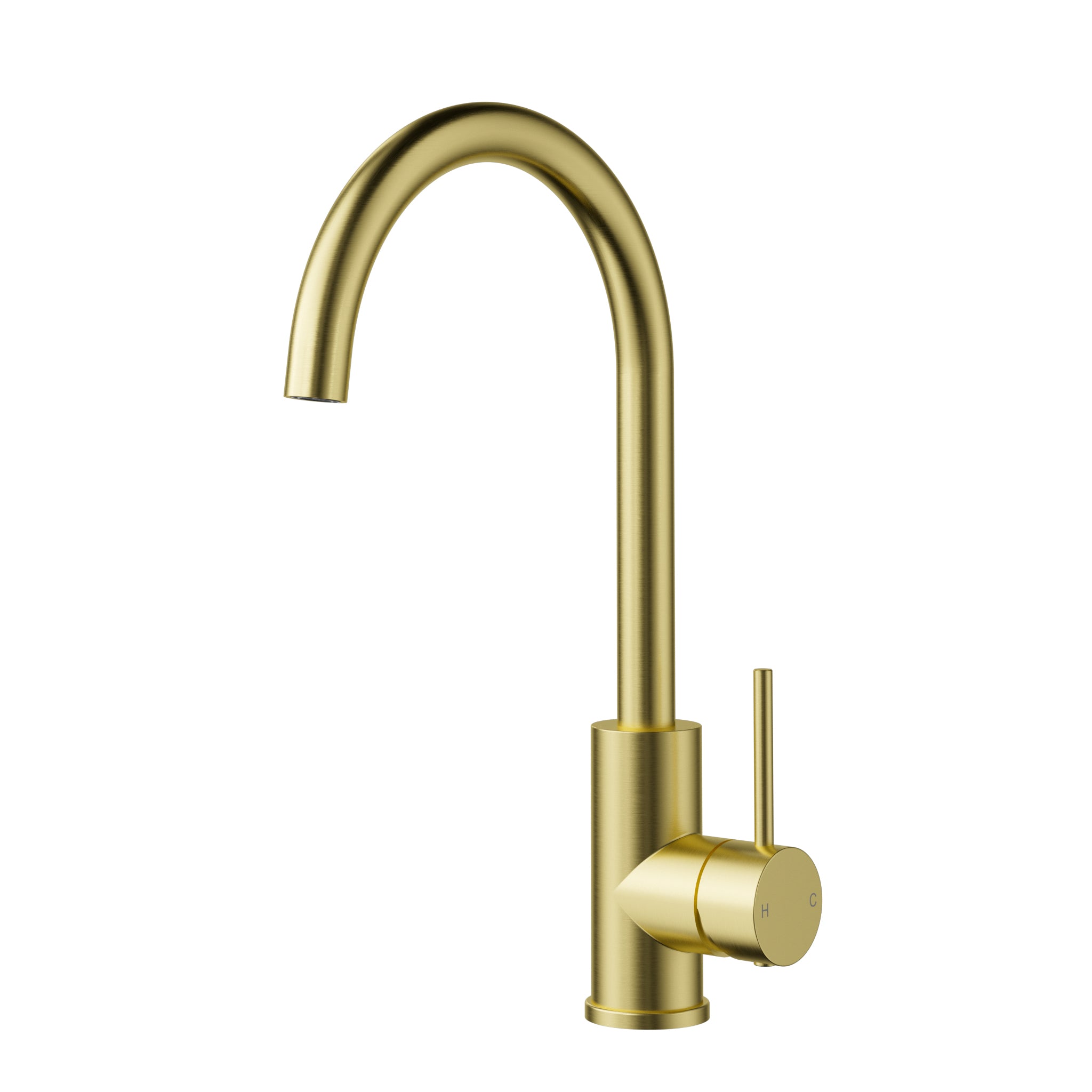 Otus Slimline SS304 Sink Mixer Gooseneck Brushed Gold