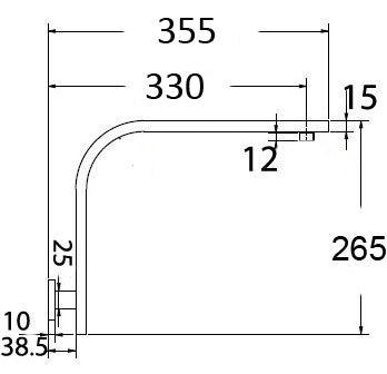Square High Rise Shower Arm - Neche Interiors