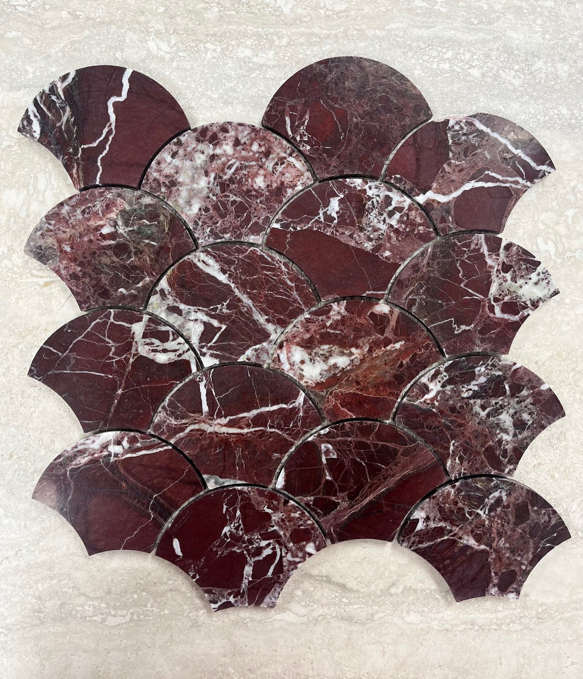 Starstile Honed Shell Mosaic – Rossa Levanto – full sheet