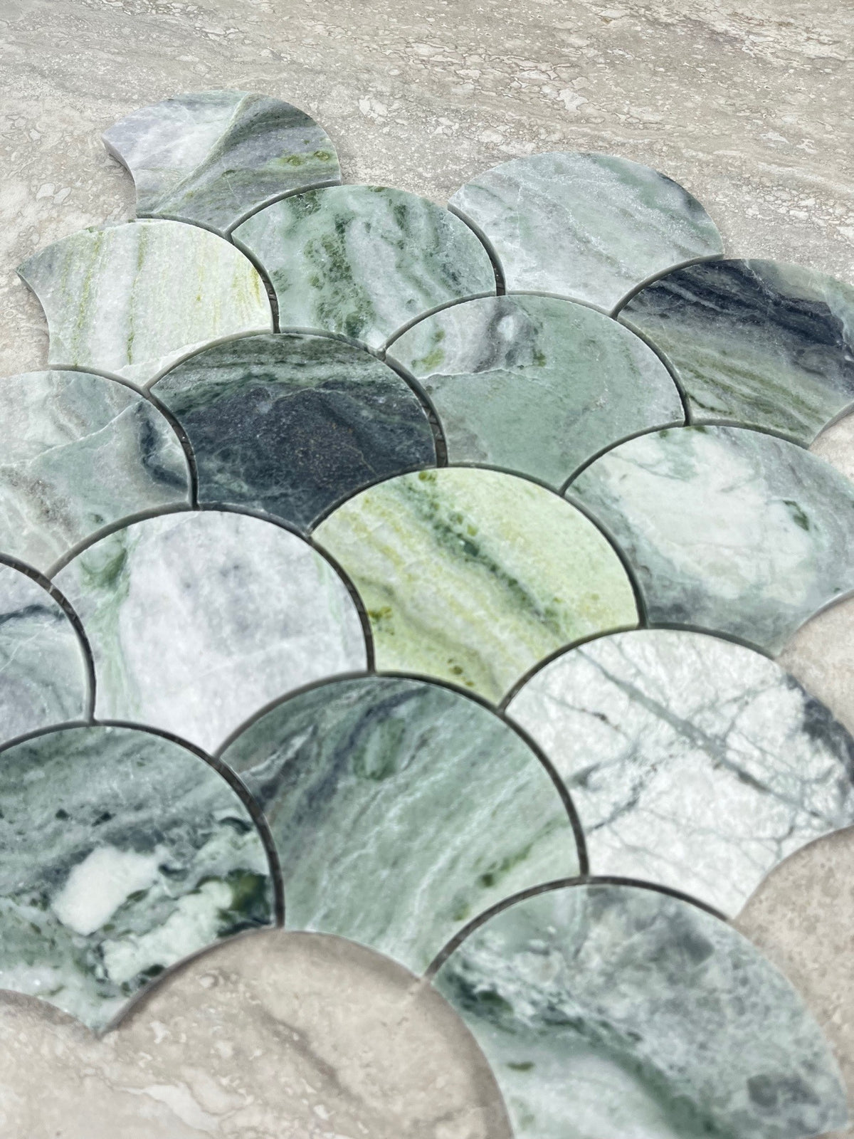 Starstile Honed Shell Mosaic – Jade – detail