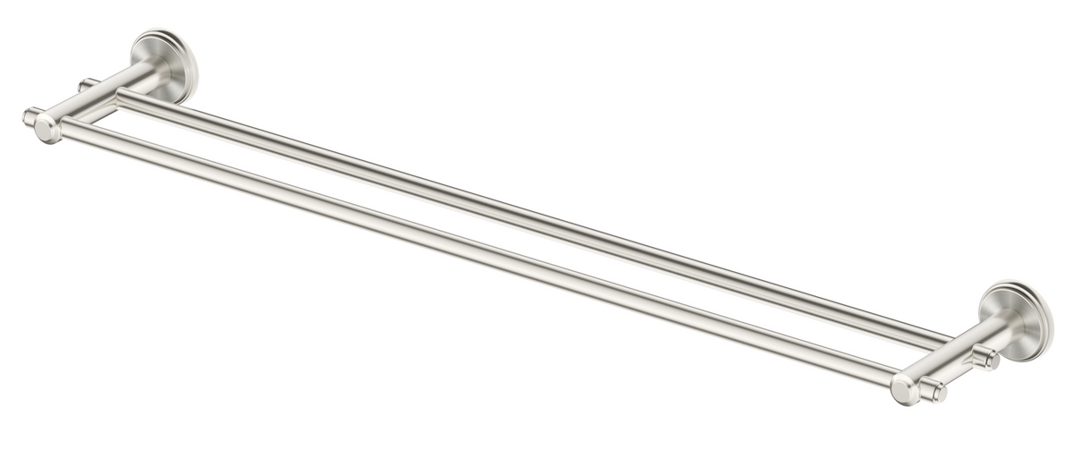 Mica Heritage Double Towel Rail – Brushed Nickel