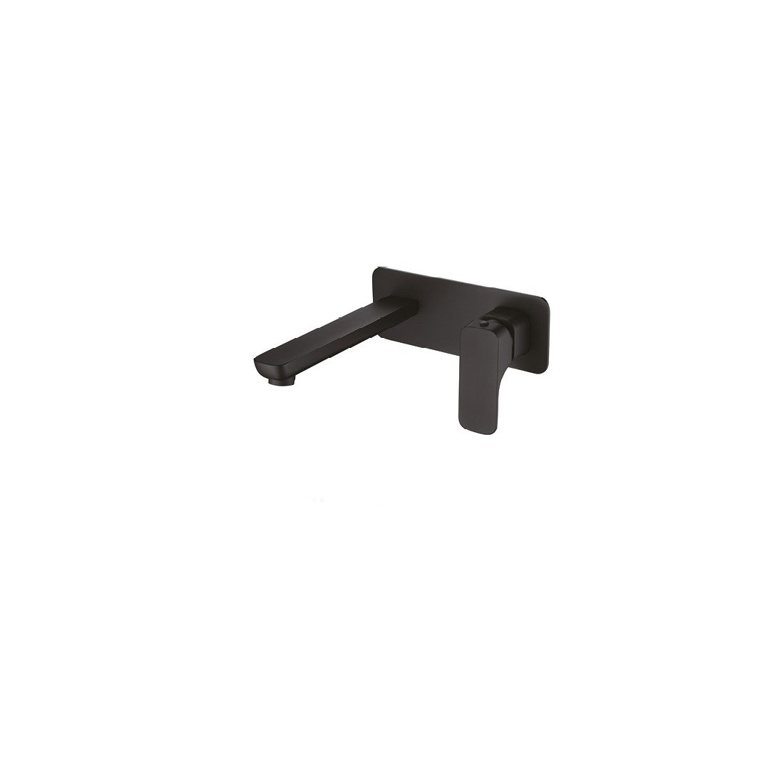 Cubed Matte Black Wall Mixer With Spout - Neche Interiors