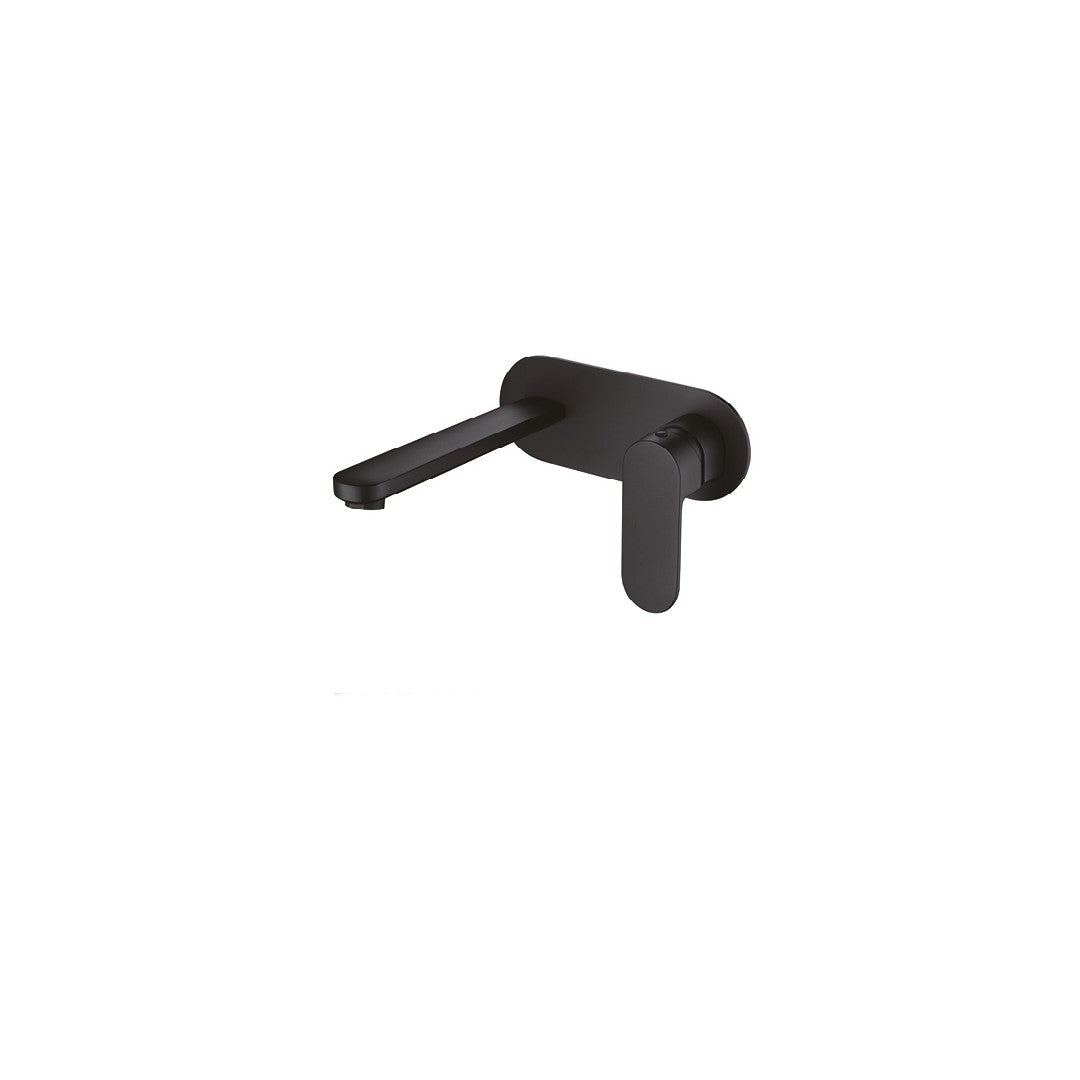 Oval Matte Black Wall Mixer With Spout - Neche Interiors