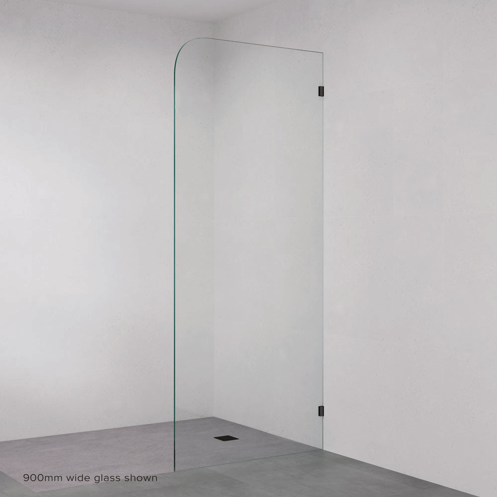 Curved Edge Fixed Frameless Glass Shower Panel