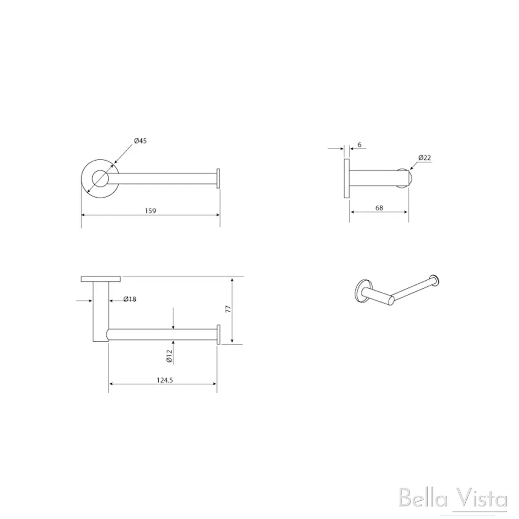 LVB Mica Toilet Paper Holder - Living Brass