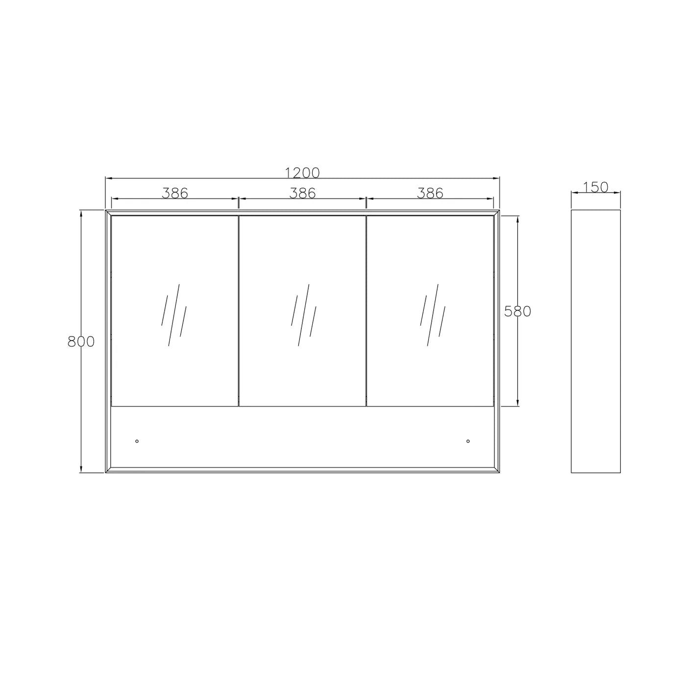 Marlo Shaving Cabinet With Shelf - Matte Black - Neche Interiors
