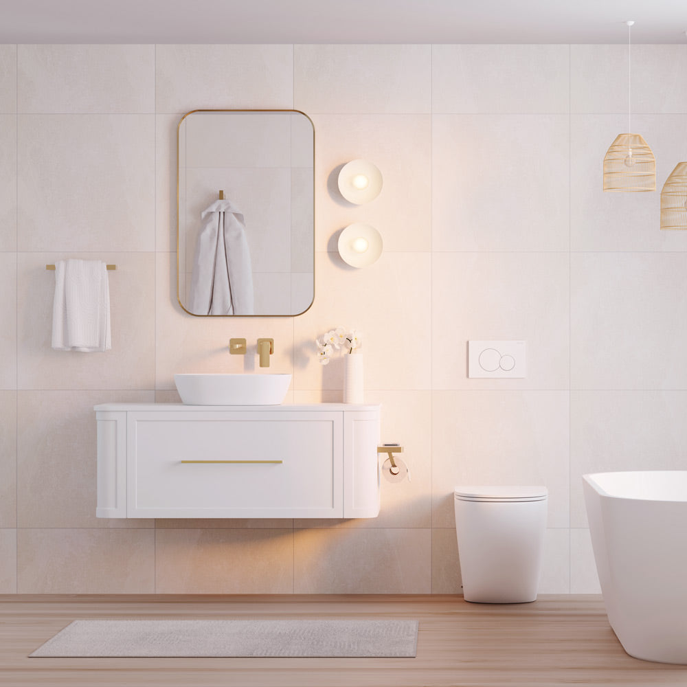 Mila Curved Satin White Cabinet