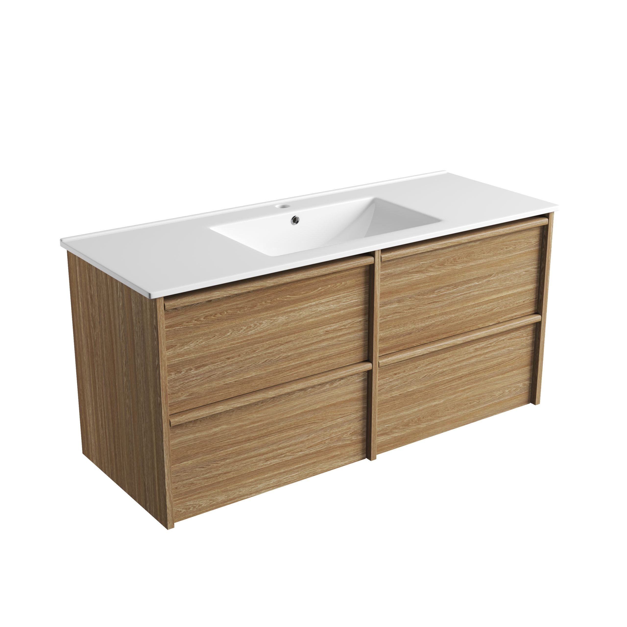 Venetta Framed Wall Hung Harvest Oak Vanity - Neche Interiors