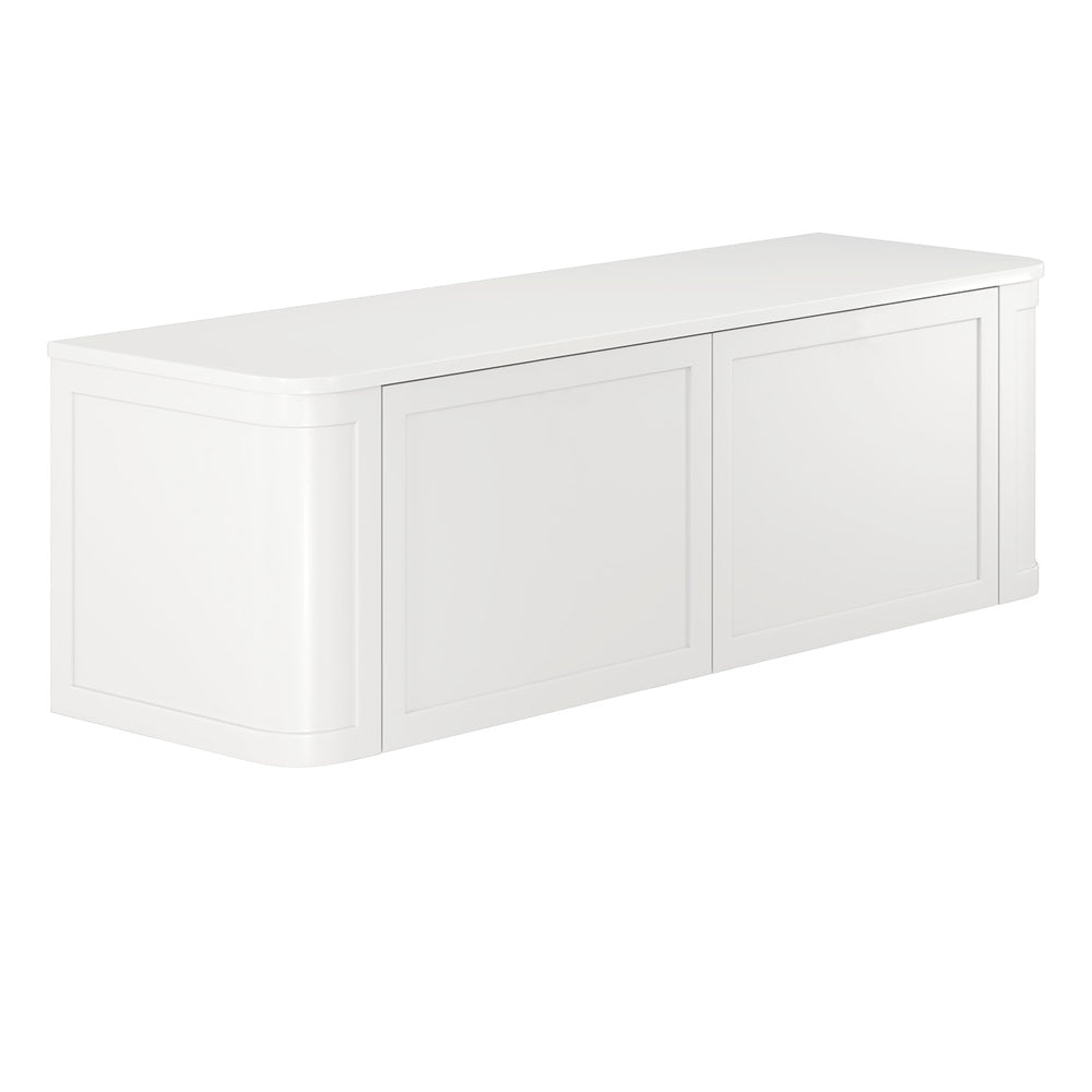 Mila Curved Satin White Cabinet