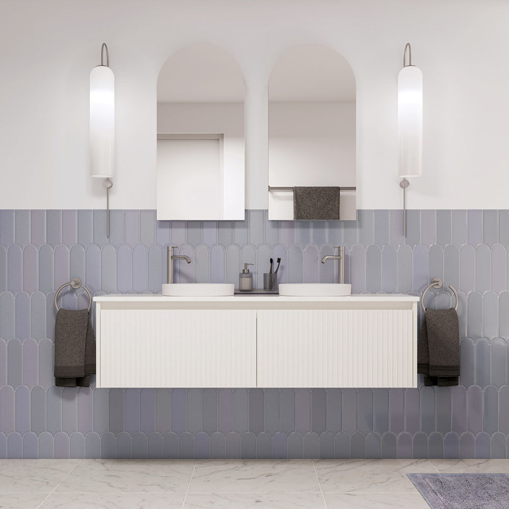 Alina Fluted Satin White Cabinet
