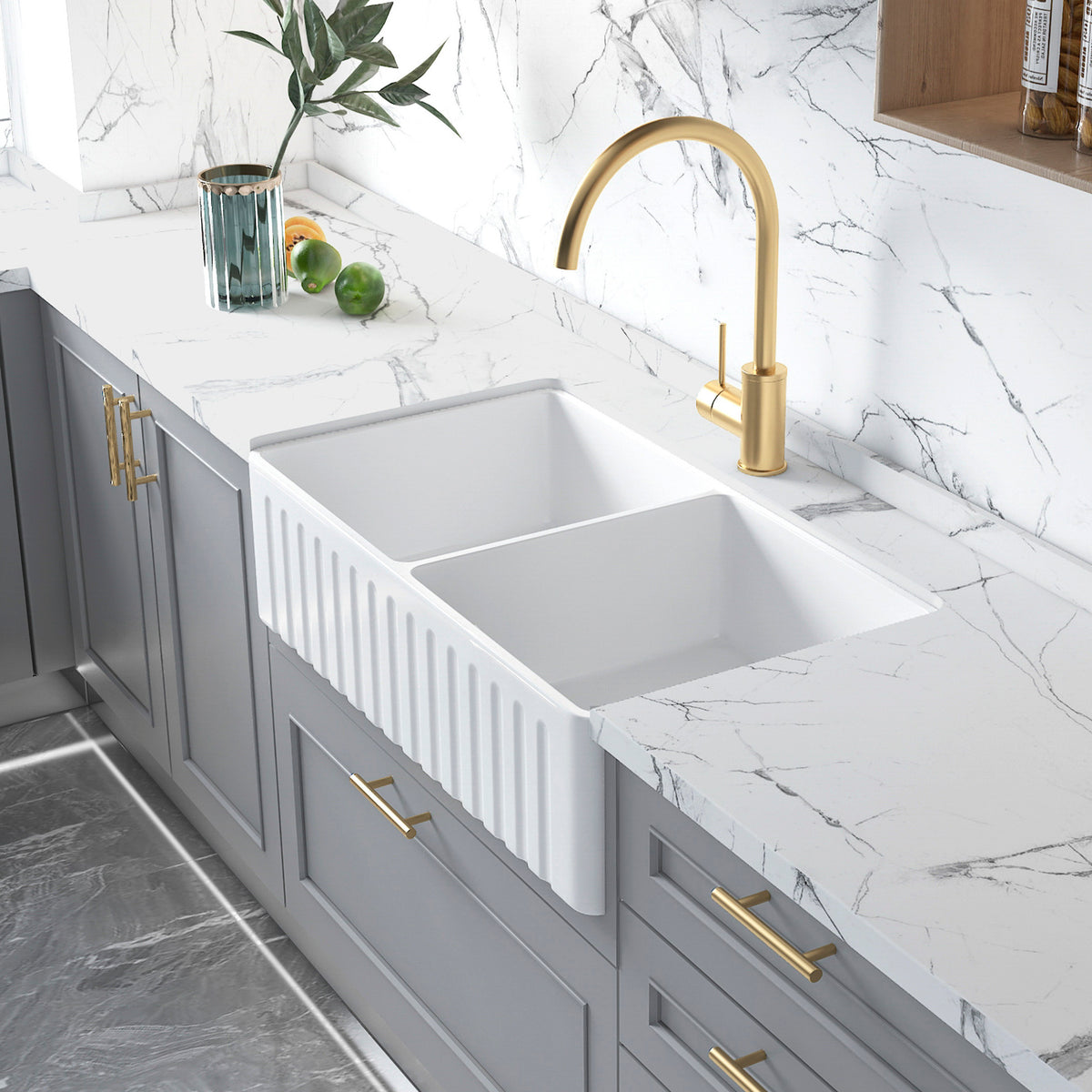 Boston 853x461x255 Butler Sink Double Bowl — view 1