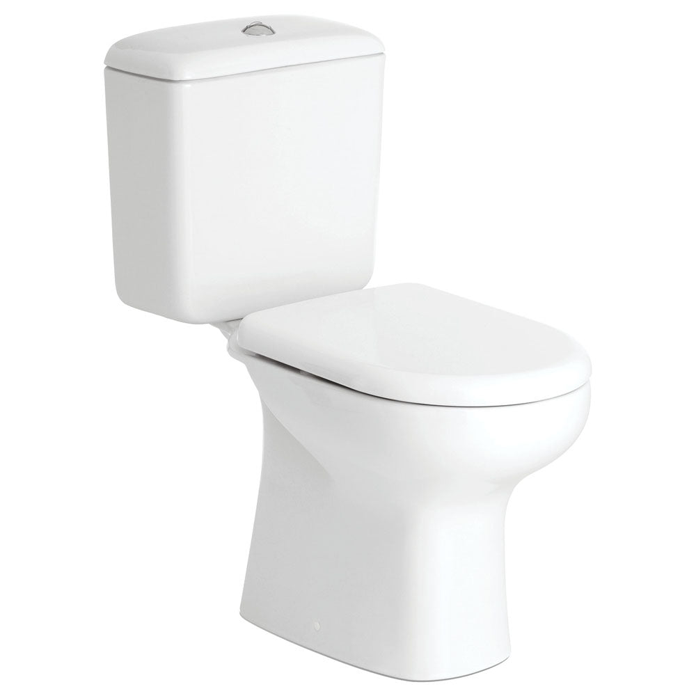 RAK Liwa White Close-Coupled Toilet Suite, Alpine White with S-Trap 140
