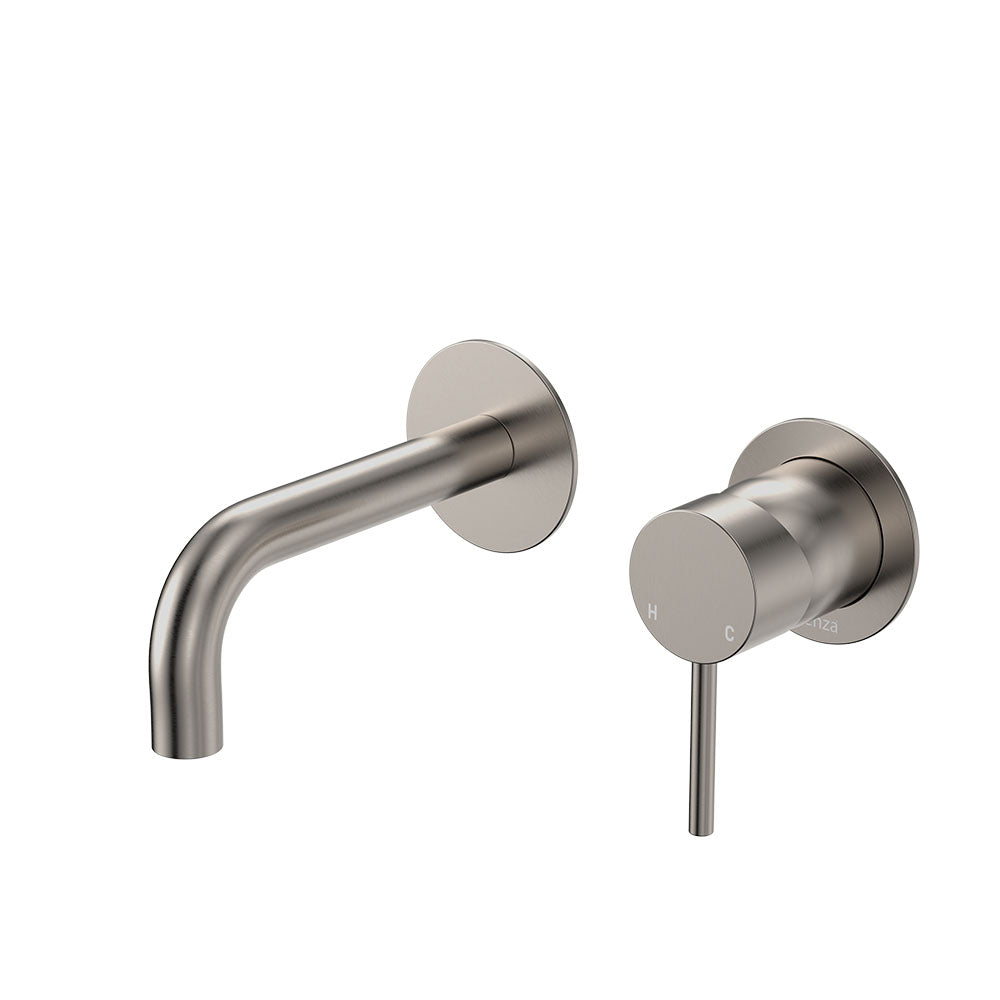 Kaya Basin/Bath Wall Mixer Set, Round Plates, 130mm Outlet