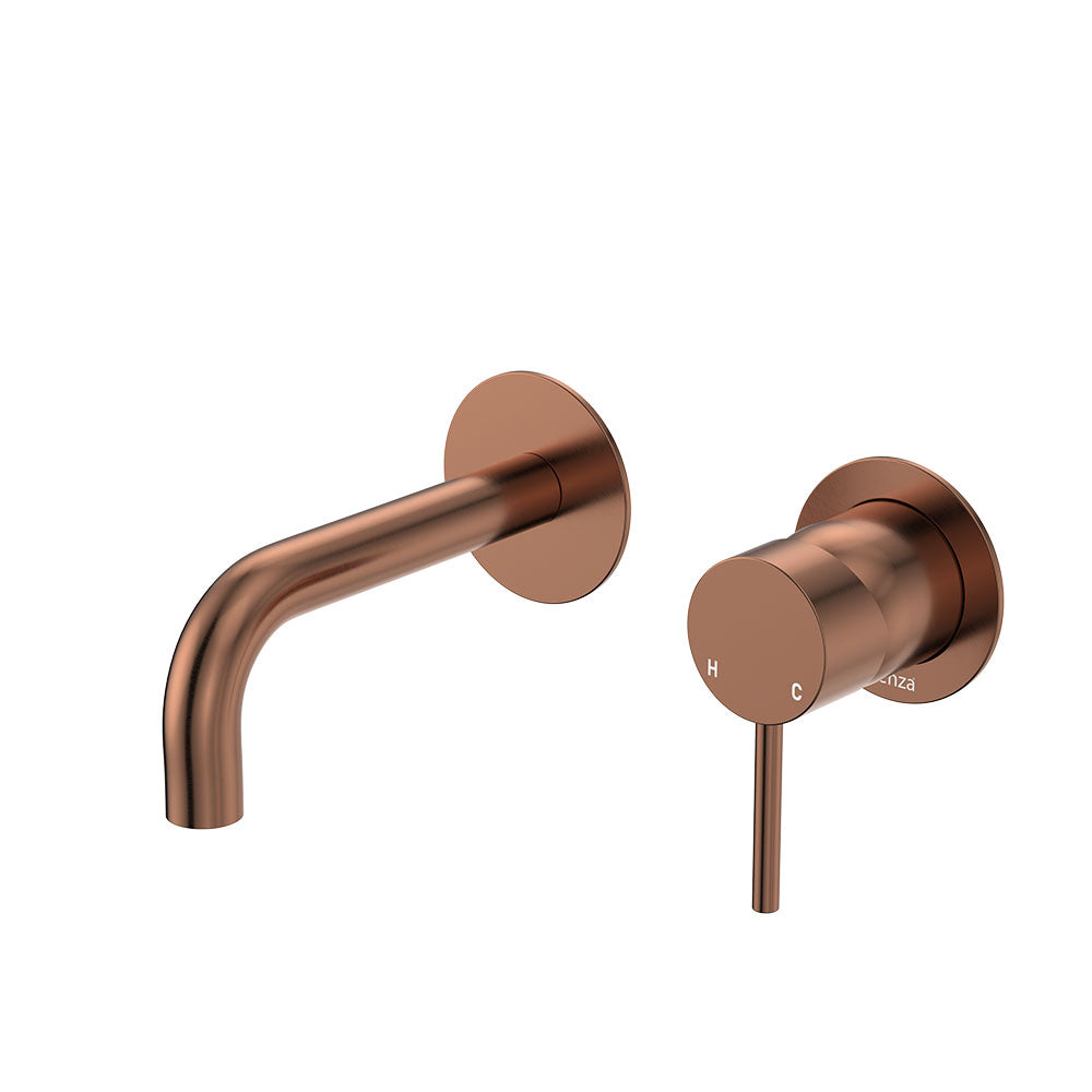Kaya Basin/Bath Wall Mixer Set, Round Plates, 130mm Outlet