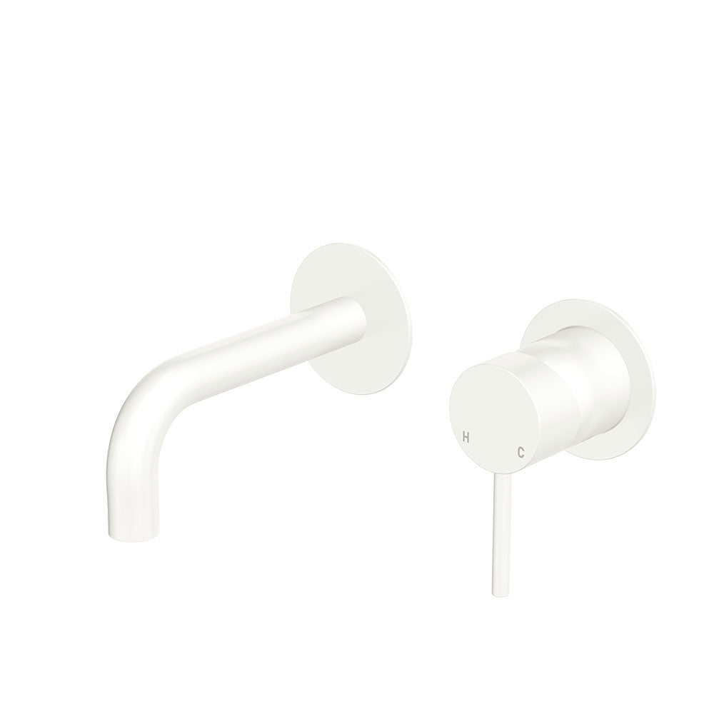Kaya Basin/Bath Wall Mixer Set, Round Plates, 130mm Outlet