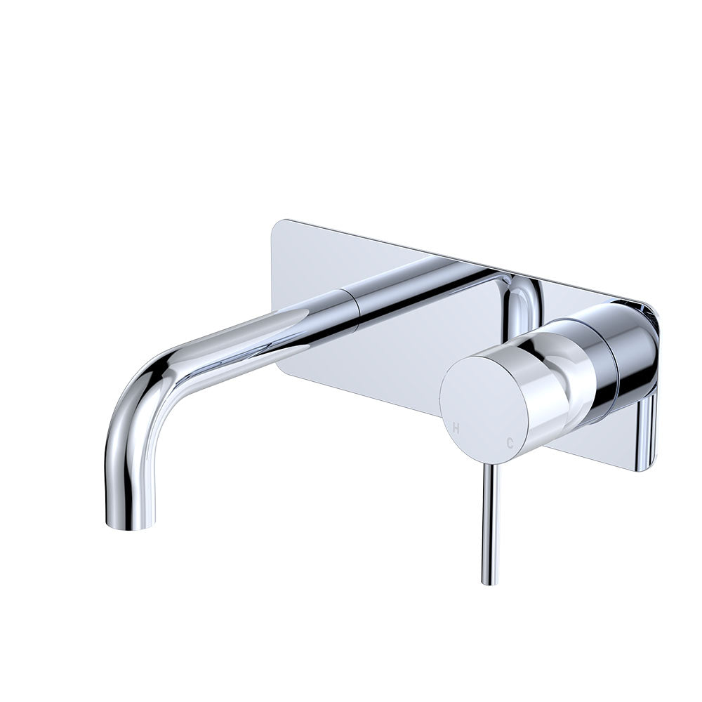 Kaya Basin/Bath Wall Mixer Set, Rectangular Plates, 130mm Outlet
