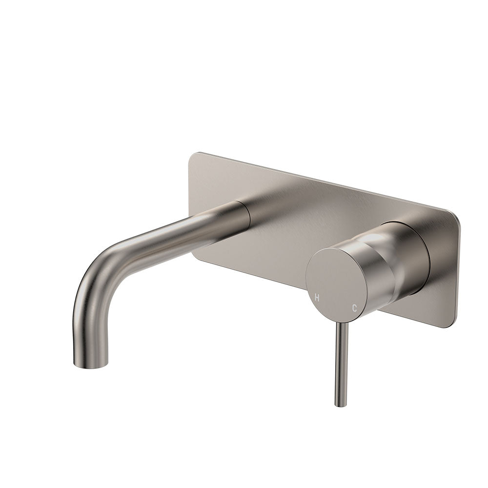 Kaya Basin/Bath Wall Mixer Set, Rectangular Plates, 130mm Outlet