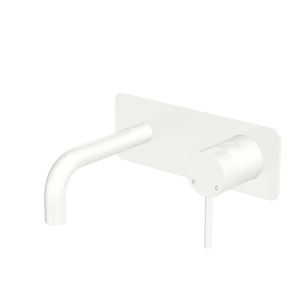 Kaya Basin/Bath Wall Mixer Set, Rectangular Plates, 130mm Outlet