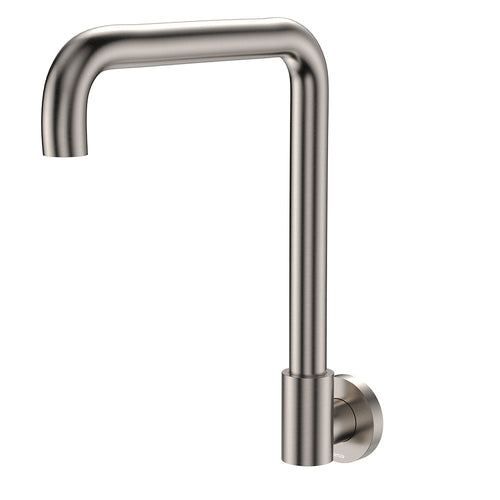 Kaya Squareline Wall Swivel Outlet Set, Brushed Nickel