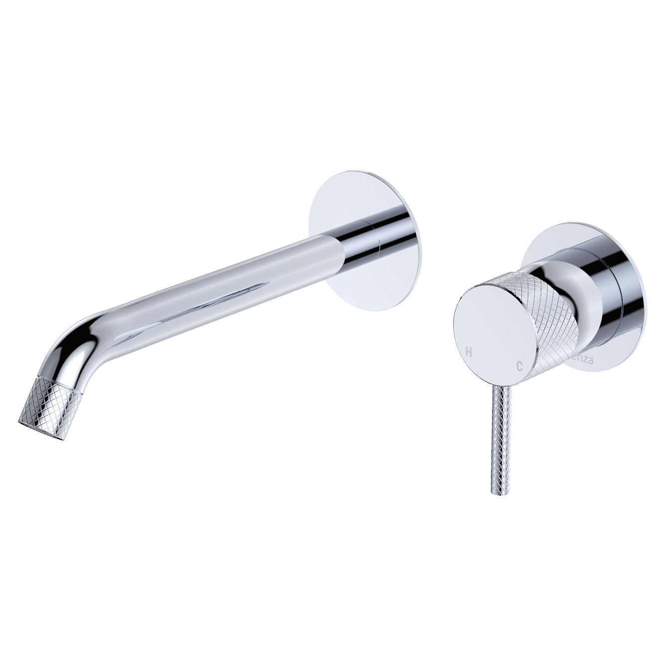 Axle Wall Basin/Bath Mixer Set, Round Plates, 200mm Outlet - Neche Interiors