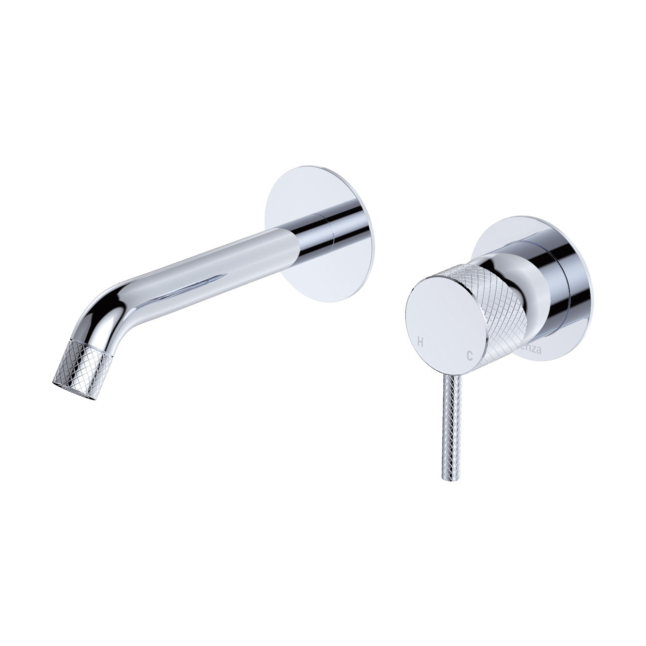 Axle Wall Basin/Bath Mixer Set, Round Plates, 160mm Outlet - Neche Interiors