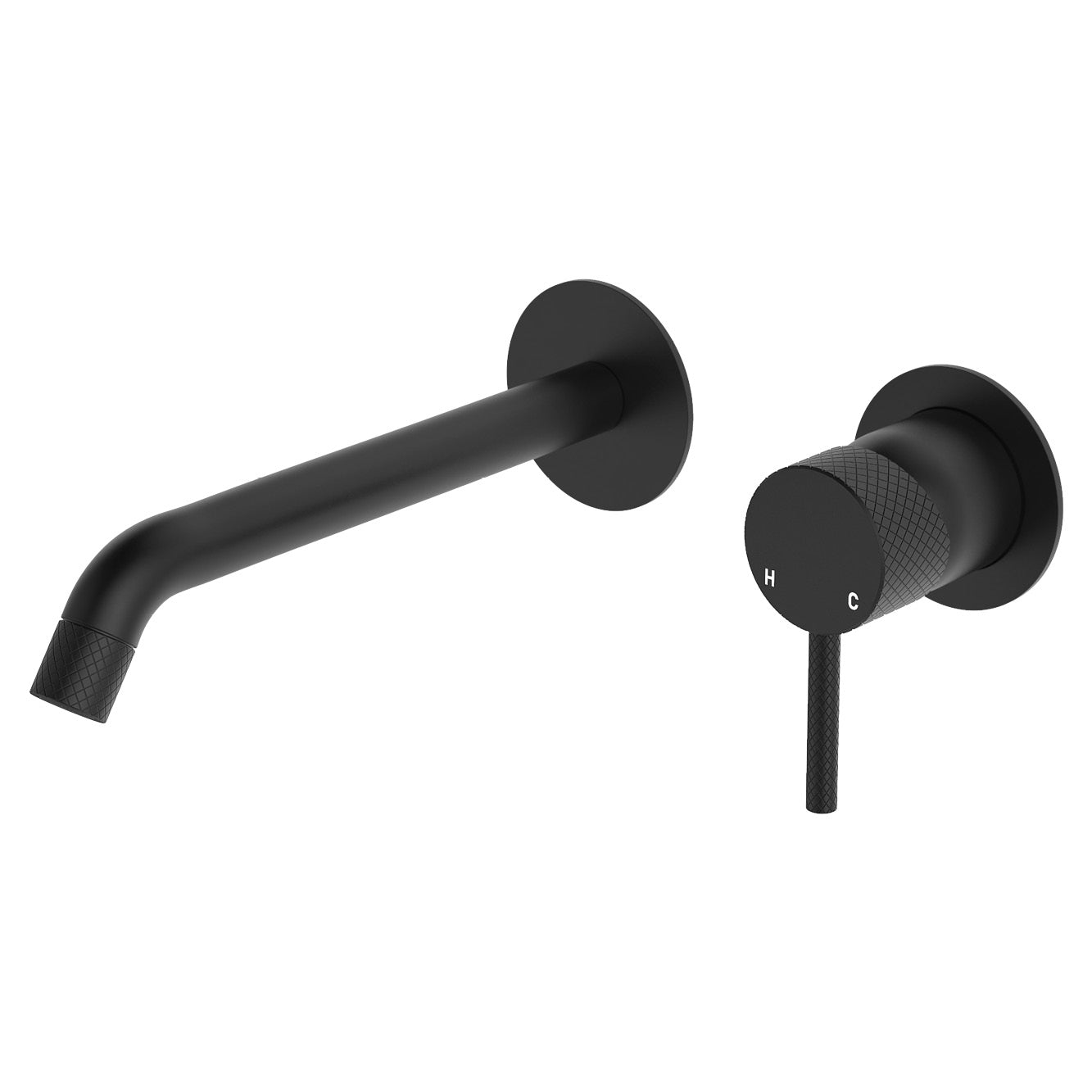 Axle Wall Basin/Bath Mixer Set, Round Plates, 200mm Outlet - Neche Interiors