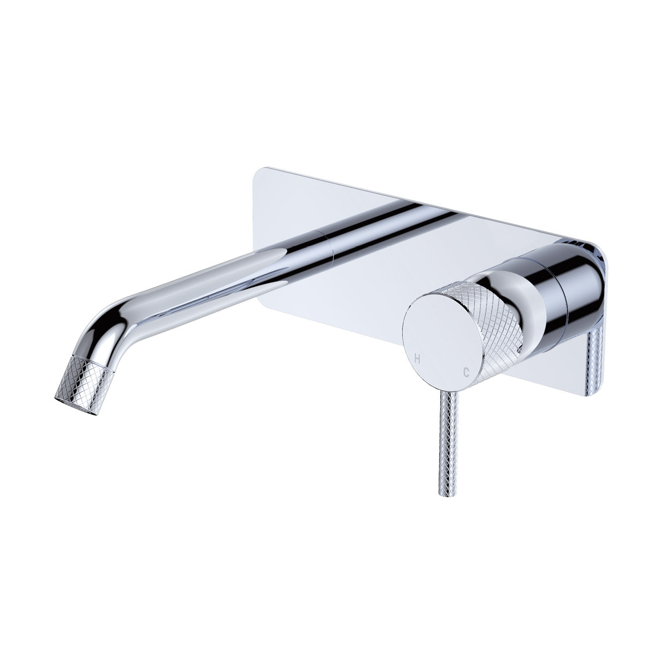 Axle Wall Basin/Bath Mixer Set, Rectangular Plate, 160mm Outlet - Neche Interiors