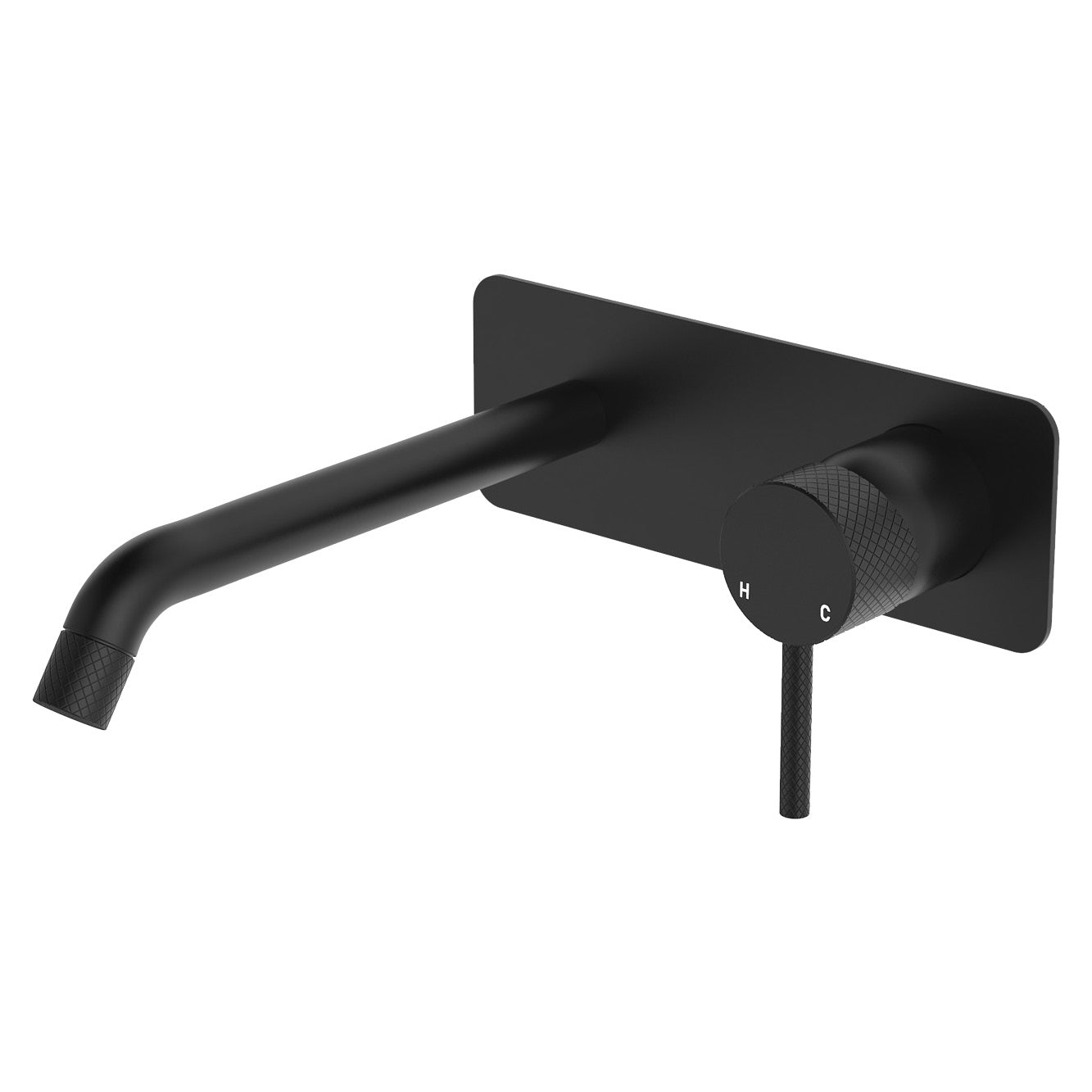 Axle Wall Basin/Bath Mixer Set, Rectangular Plate, 200mm Outlet - Neche Interiors
