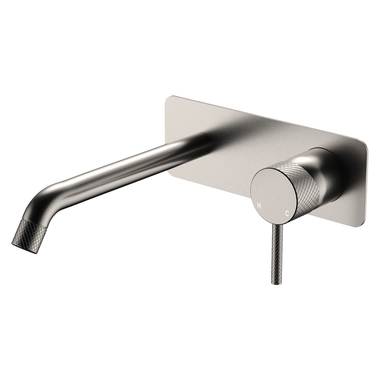 Axle Wall Basin/Bath Mixer Set, Rectangular Plate, 200mm Outlet