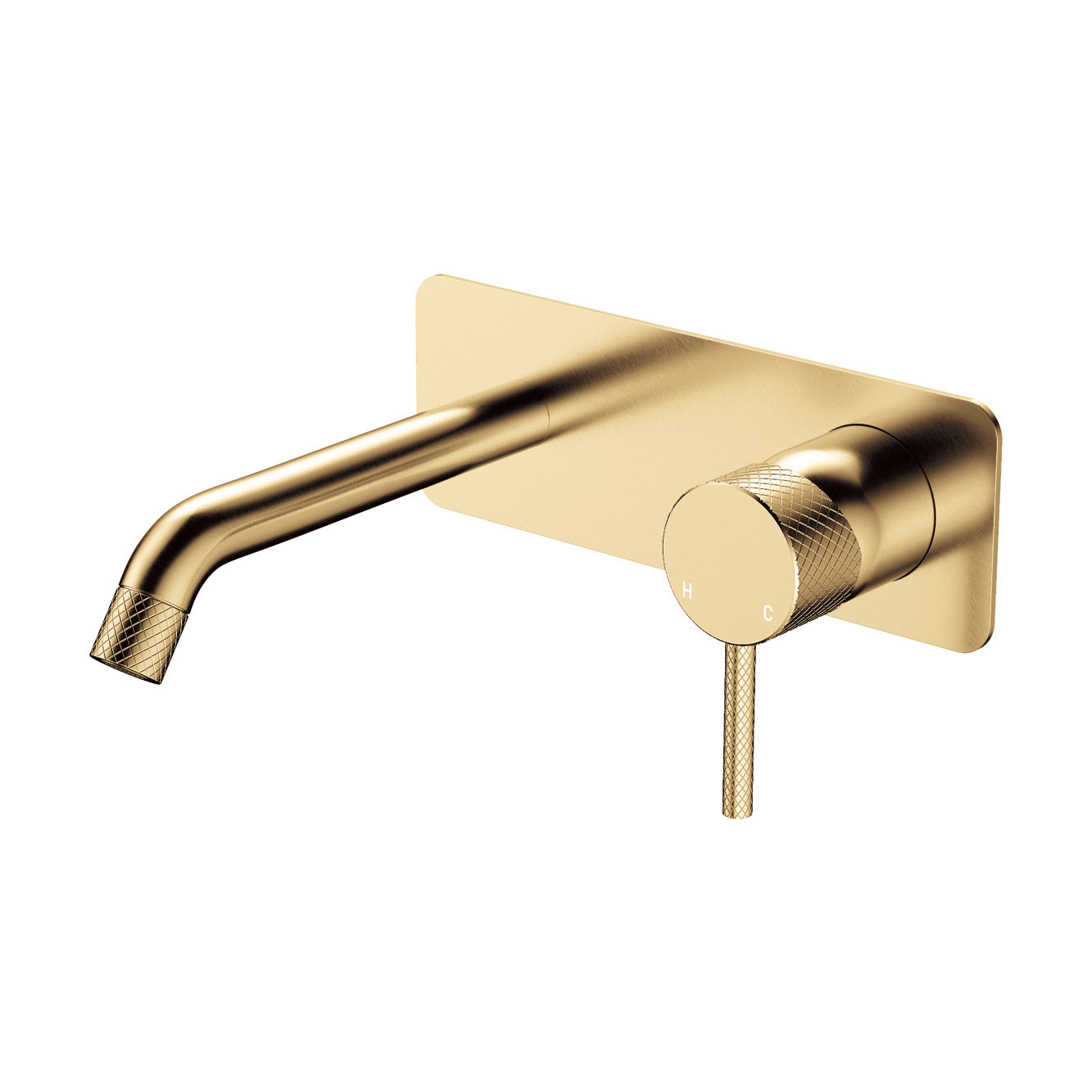 Axle Wall Basin/Bath Mixer Set, Rectangular Plate, 160mm Outlet - Neche Interiors