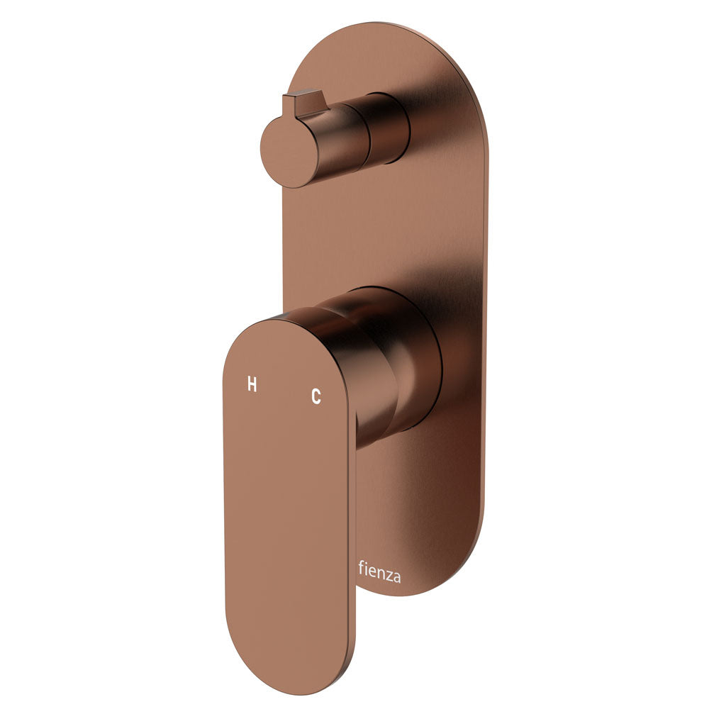 Empire Slim Wall Diverter Mixer, Large Oval Plate, Vertical