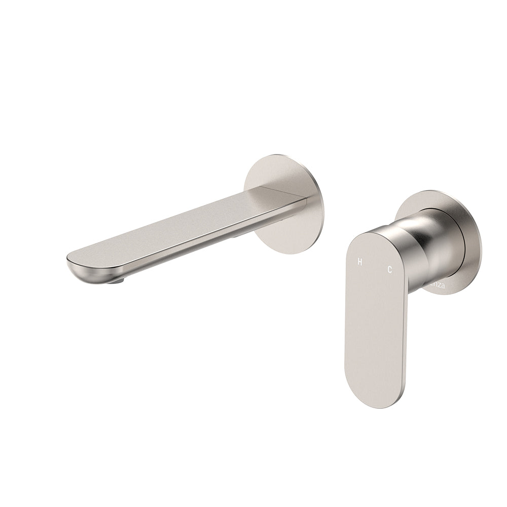 Empire Slim Basin/Bath Wall Mixer Set, Round Plates, 160mm Outlet - Neche Interiors
