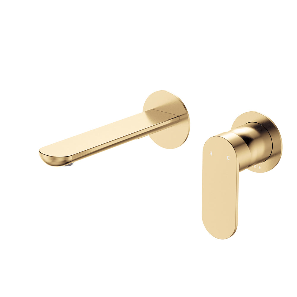 Empire Slim Basin/Bath Wall Mixer Set, Round Plates, 160mm Outlet - Neche Interiors