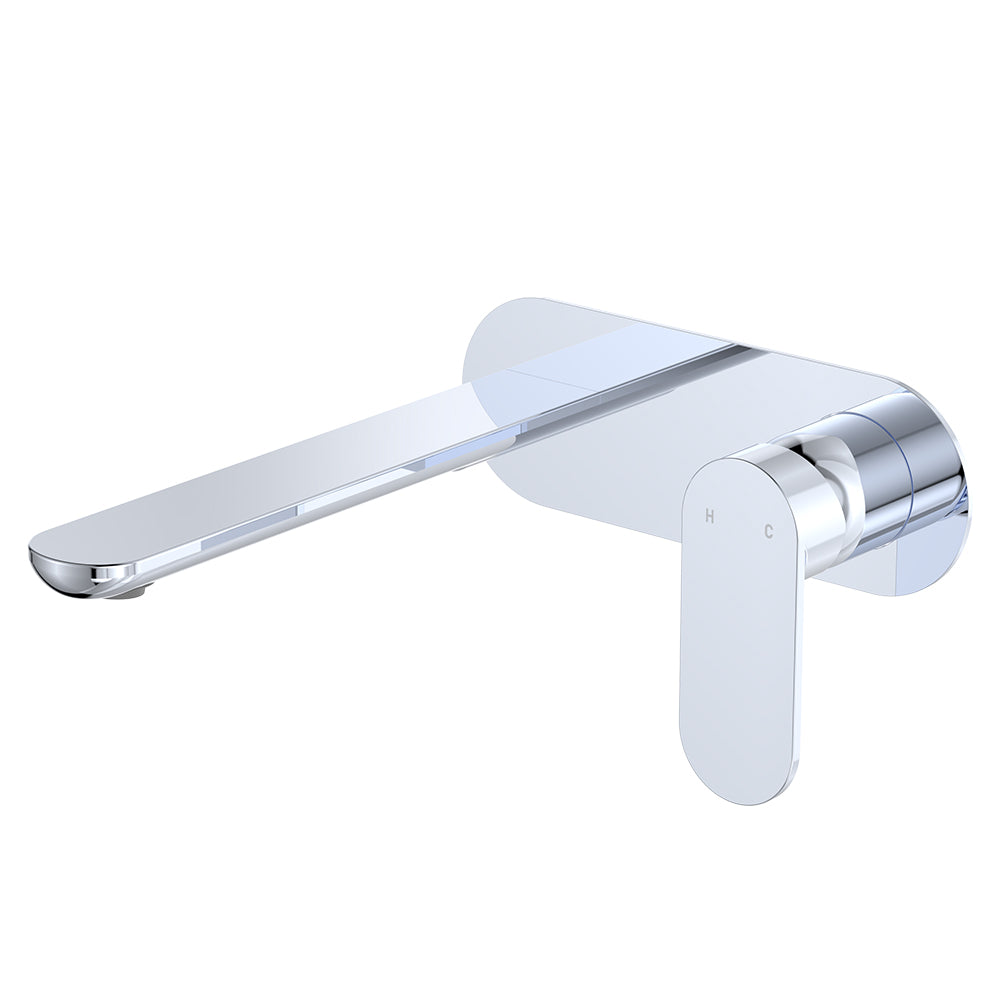 Empire Slim Basin/Bath Wall Mixer Set, Oval Plate, 200mm Outlet - Neche Interiors