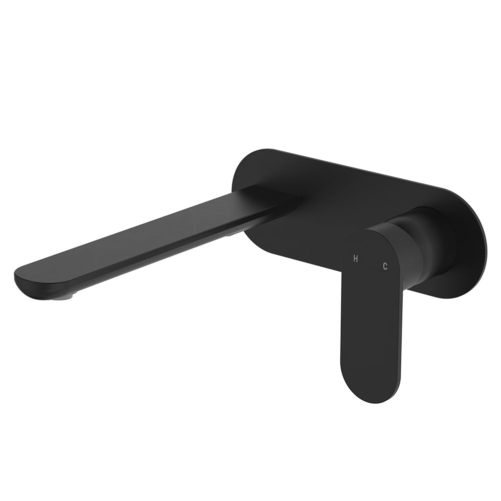 Empire Slim Basin/Bath Wall Mixer Set, Oval Plate, 200mm Outlet - Neche Interiors