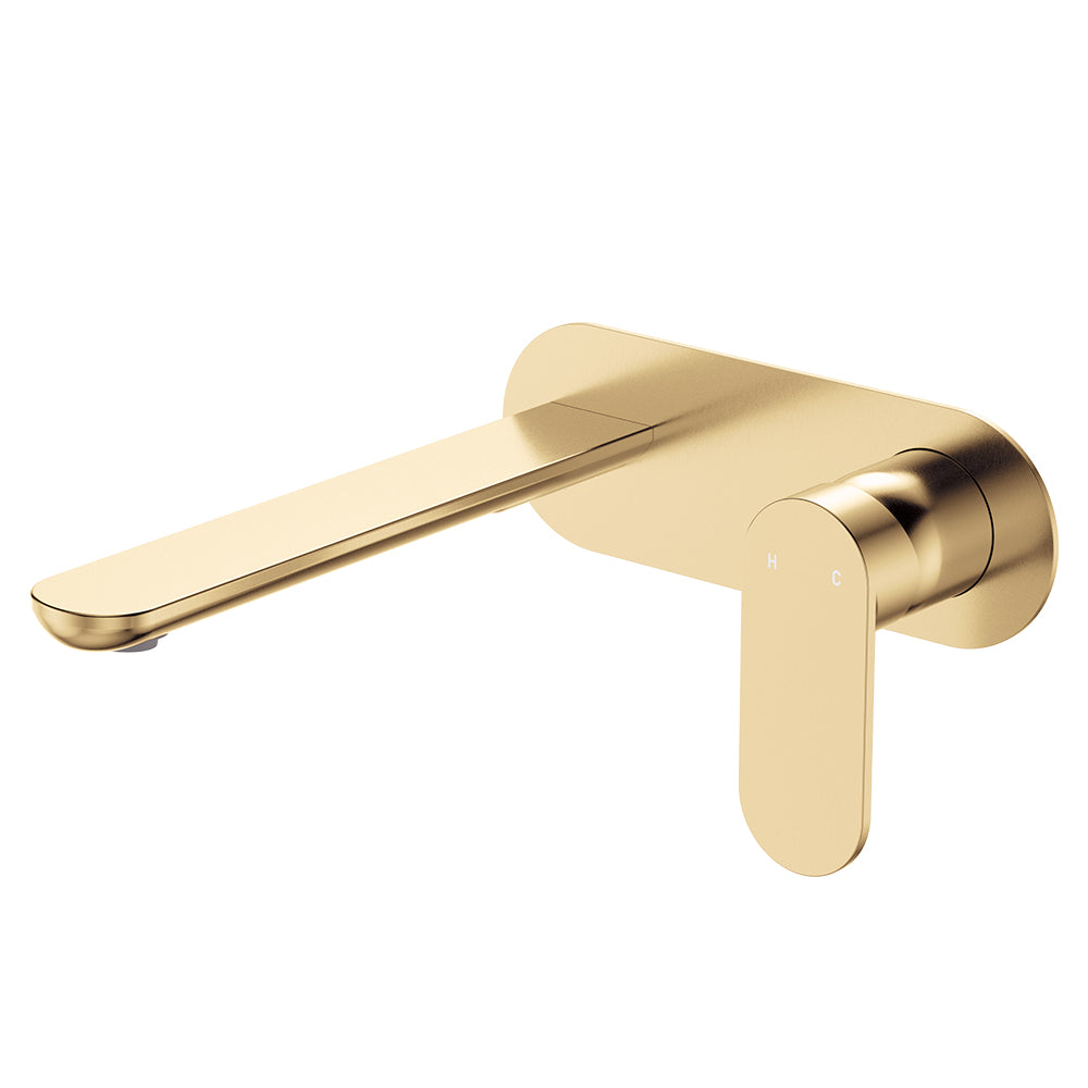 Empire Slim Basin/Bath Wall Mixer Set, Oval Plate, 200mm Outlet - Neche Interiors