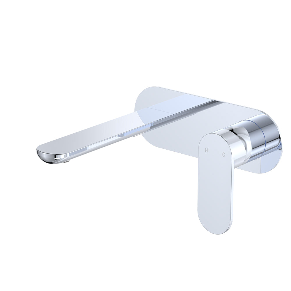Empire Slim Basin/Bath Wall Mixer Set, Oval Plate, 160mm Outlet - Neche Interiors