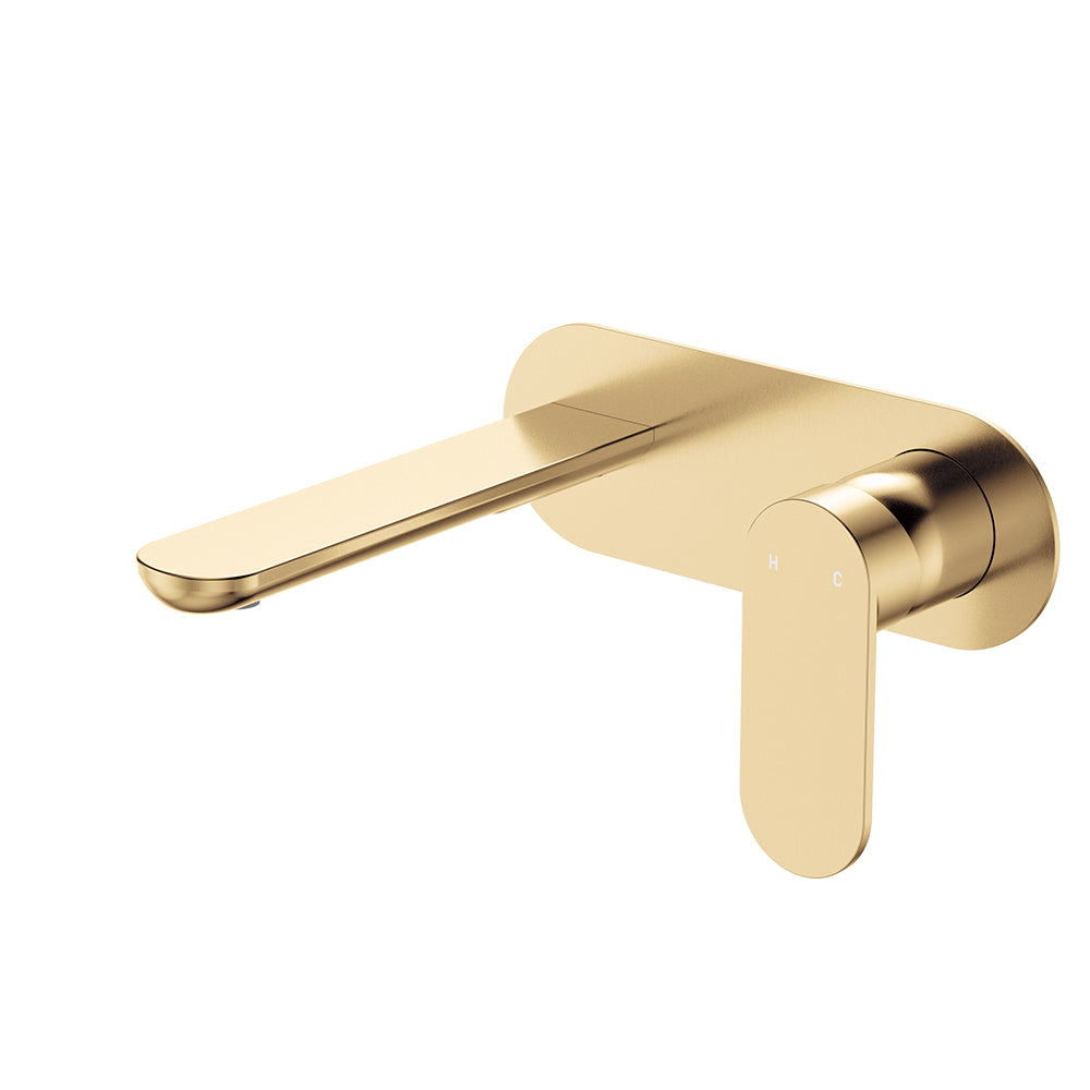Empire Slim Basin/Bath Wall Mixer Set, Oval Plate, 160mm Outlet - Neche Interiors