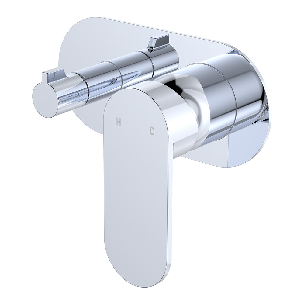 Empire Slim Wall Diverter Mixer, Large Oval Plate, Horizontal - Neche Interiors