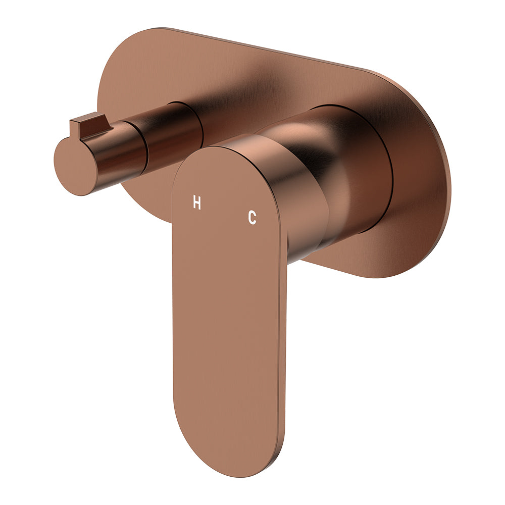 Empire Slim Wall Diverter Mixer, Large Oval Plate, Horizontal