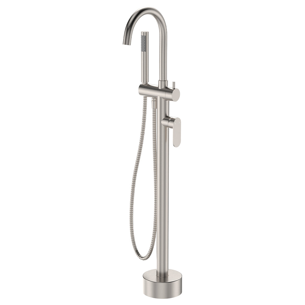 Empire Slim Floor Mounted Bath Mixer With Hand Shower - Neche Interiors