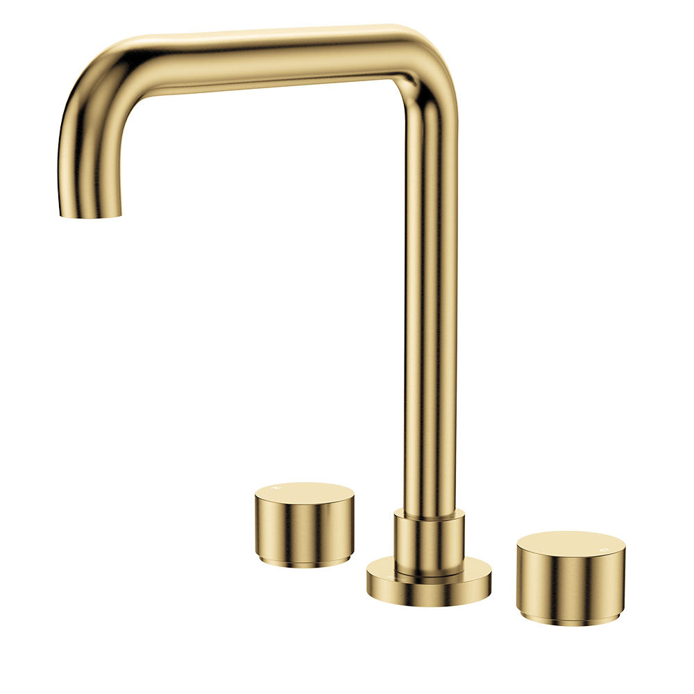 Kaya Squareline Hob Set, Round Taps