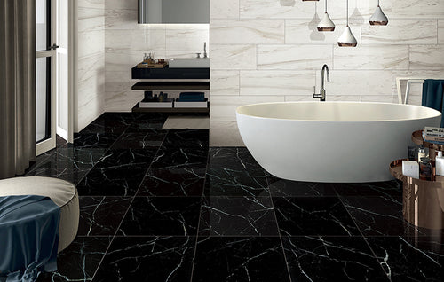 Euromarmo Nero Marquina Porcelain Tiles