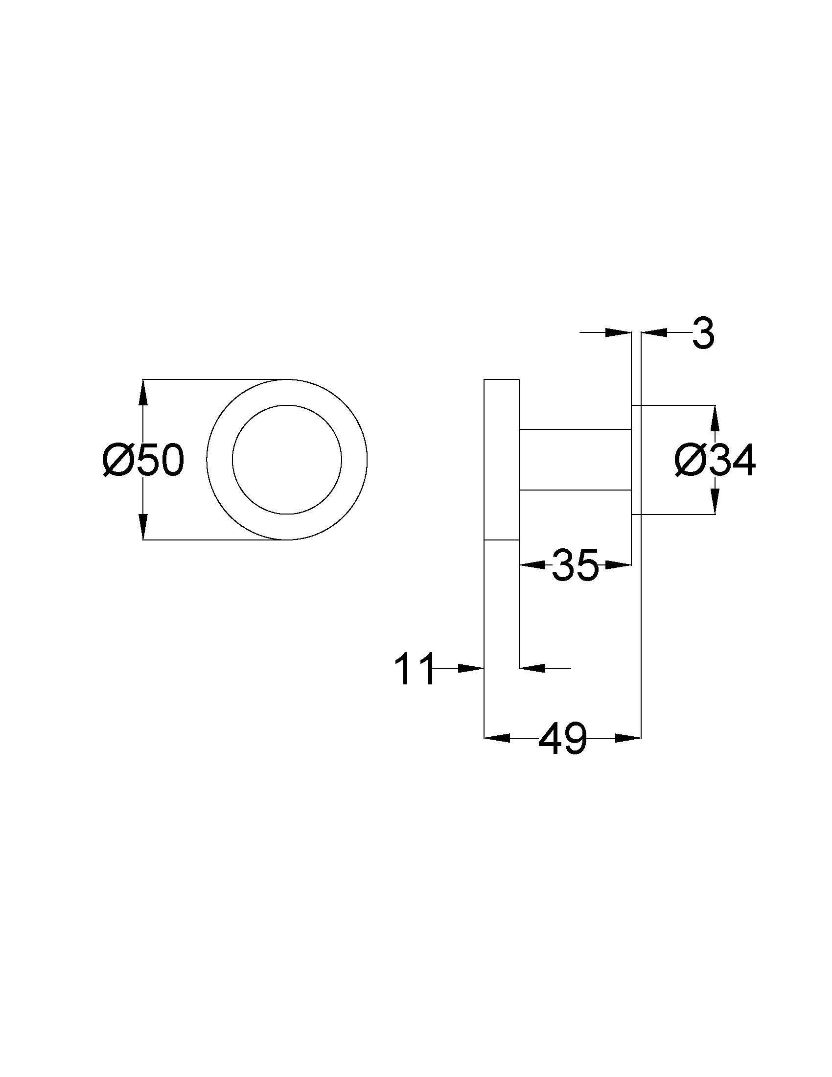 Otus Slimline Robe Hook - Neche Interiors
