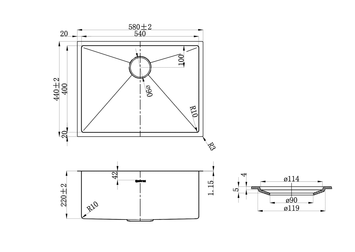 Axon Sink 58S 580x440x220 — view 2