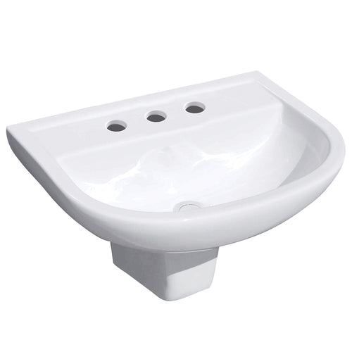 RAK X500 Wall Basin With Integral Shroud, 3 Tap Holes