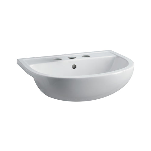 RAK Compact Semi-Recessed Basin, 3 Tap Holes