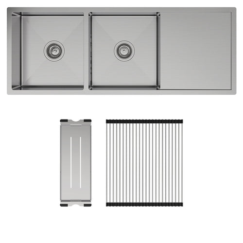 Hana 29L/29L Double Kitchen Sink With Drainer Kit